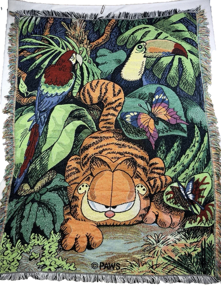 VTG The Northwest Co Paws Garfield Cat Throw 100 % High Bulk Acrylic RARE 55x42 - Image 1 of 4