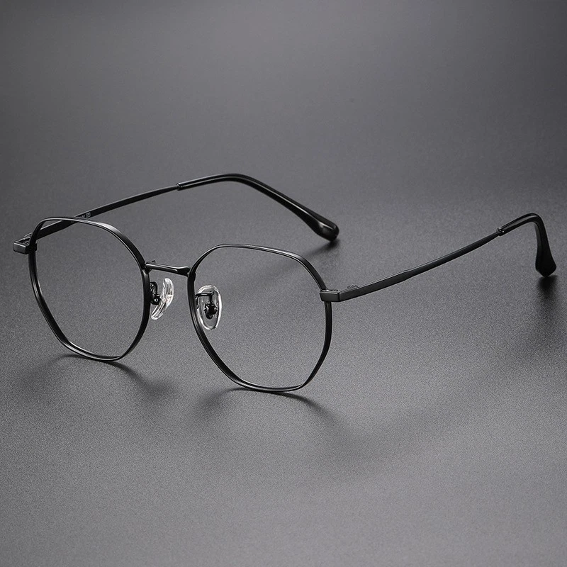 Gafas de lectura ultraligeras con borde poligonal de titanio para hombres y mujeres lectores Foto 1 de 4