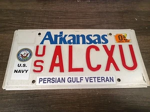 Arkansas US Navy Persian Gulf Veteran Expired Vintage License Plate Tag ALCXU - Picture 1 of 9