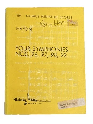 Haydn 4 Symphonies 96 97 98 99 Kalmus Miniature Scores Belwin Mills Sheet Music - Image 1 of 4