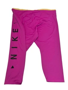 Nike Women's Plus Workout Dri Fit Leggings Size 3X Hot Purple & Yellow - Picture 1 of 14