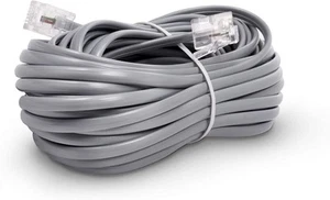 100 FT Feet Modular Phone Line Cord - High Quality 2 Conductor - Grey/Silver - Picture 1 of 8