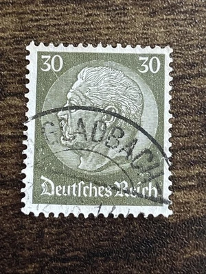 Alemania Deutsches Reich 30 Pfennig Hindenburg 1933 sello real usado TKS1503* Foto 1 de 2