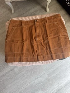 Old Navy Women`s Twill Sly Fox Brown/Orange Utility Mini Skirt NWT SZ 20 Cotton - Picture 1 of 5