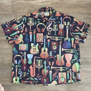 Rayaura Hawaiian Shirt Men’s 4XL guitar Instruments AOP Vacation Musician Loud - Picture 1 of 7