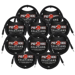 10x Pig Hog Solutions 3.5mm TRS to 3.5mm TRS Adapter Cable, 6ft - Picture 1 of 2