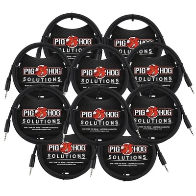 10x Pig Hog Solutions 3.5mm TRS to 3.5mm TRS Adapter Cable, 6ft - Image 1 of 2