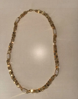 Käfigkette Magnumkette Iced Out 8mm 66cm 18k Vergoldet Gold Plated Edelstahl - Bild 1 von 3