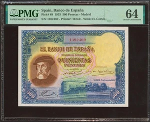 500 Pesetas. 7 de Enero de 1935. Sin serie. (Edifil 2023: 365, Pick: 89). SC. E - Imagen 1 de 2