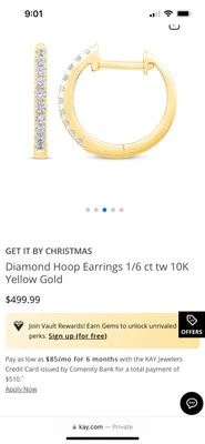 Pendientes aro diamantes oro 10k Foto 1 de 4