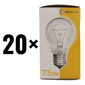 20x Glühbirne 75W E27 klar Glühlampe dimmbar KEIN LED Lampe Birne NEU & OVP      - Bild 1 von 7