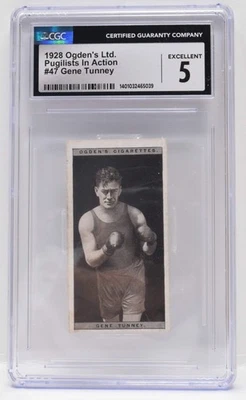 Gene Tunney Boxing Card Ogdens Pugilists In Action 1928 47 CGC 5 - Image 1 of 2