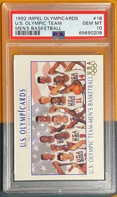 1992 IMPEL OLYMPICARDS MEN'S OLYMPIC BASKETBALL DREAM TEAM CARD PSA 10 GEM MINT - Image 1 of 2