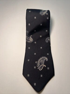 Don Loper Beverly Hills Black?Navy? Paisley Silk Tie - 54”L -3”W - Image 1 of 4