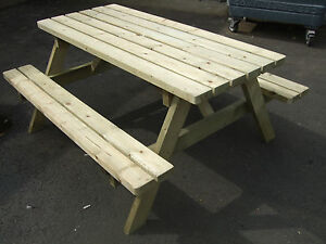 NEW HAND MADE 5FT PATIO GARDEN PUB PICNIC BENCH TABLE SEAT HEAVY DUTY FSC TIMBER
