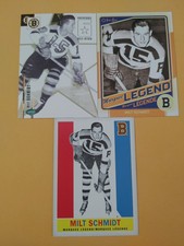 Milt Schmidt Boston Bruins 3 Card Lot Marquee Legend Original Six
