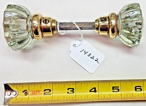Türklinken Vintage Glas und Messing Türknaufgarnitur (ideal für Restaurationsprojekt) - Bild 1 von 5