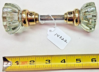 Дверные ручки винтажный стекла и латуни двери ручки комплект (отлично подходит для проекта восстановления) - Изображение 1 из 4