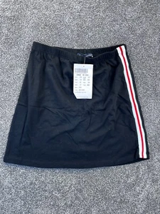 Falda Brandy Melville Talla Única Phoebe Rayas Blanco Rojo Cintura Elástica Negra Nueva con Etiquetas - Imagen 1 de 10