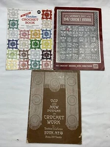 Vintage Crochet Pattern Designs Booklets 1940s 50's Lot of 3 - Imagen 1 de 9