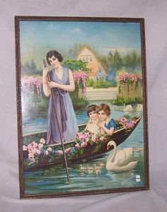 Antique Lady in Boat Print - Picture 1 of 2