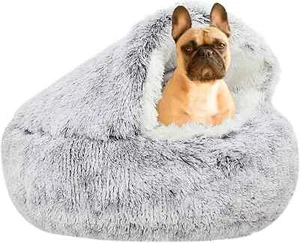 Small Dog Bed Hooded, Cat Cave Bed for Indoor Cats with Covered Hood for Small D - Picture 1 of 8