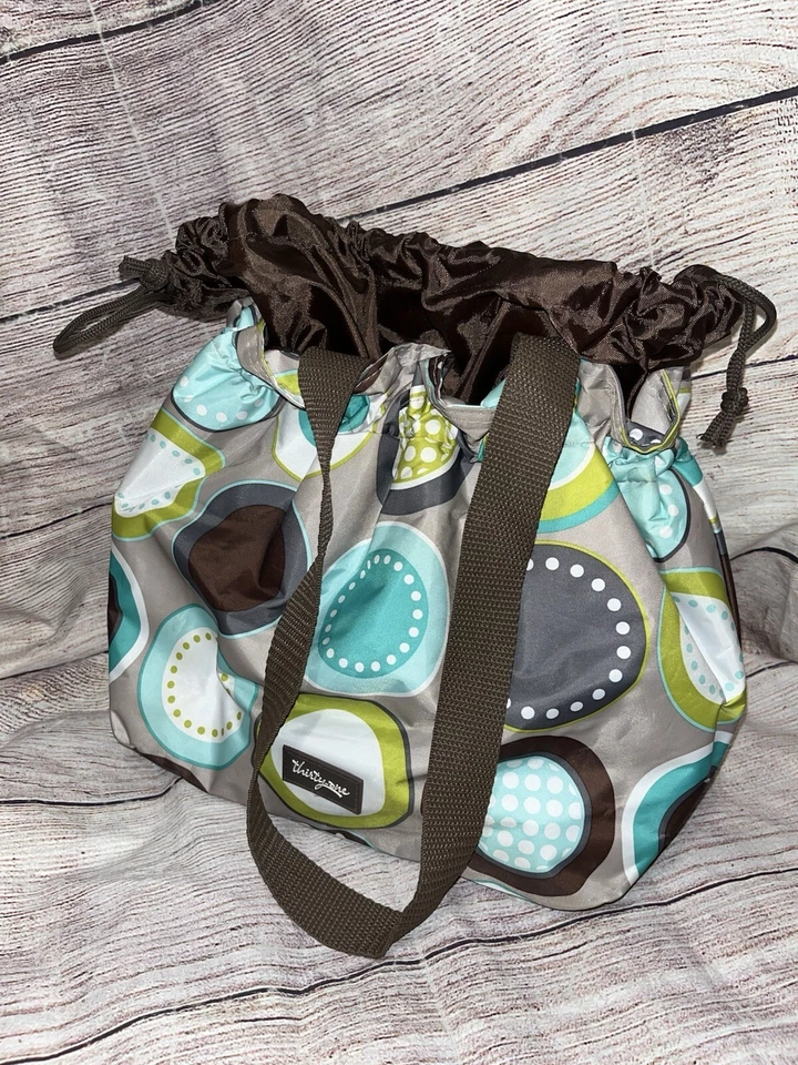 Bolso de Mano Thirty-One Cinch It Up Térmico Picnic Almuerzo Como Nuevo Círculos de Chip Foto 1 de 4