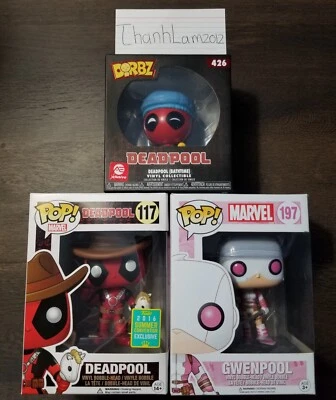 Funko Pop! - LOTE Deadpool #117, gwenpool #197, dorbs deadpool 426 Foto 1 de 4