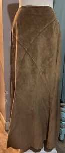 Maxi Falda J.Jill 100% Cuero Cobre Tostado Gamuza Talla 6 Dobladillo Sin Acabar $129 Nueva con Etiquetas - Imagen 1 de 15