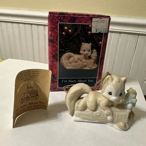 Precious Moments “I’m Nuts About You” Porcelain Ornament~Box~Squirrel~Acorns - Picture 1 of 7