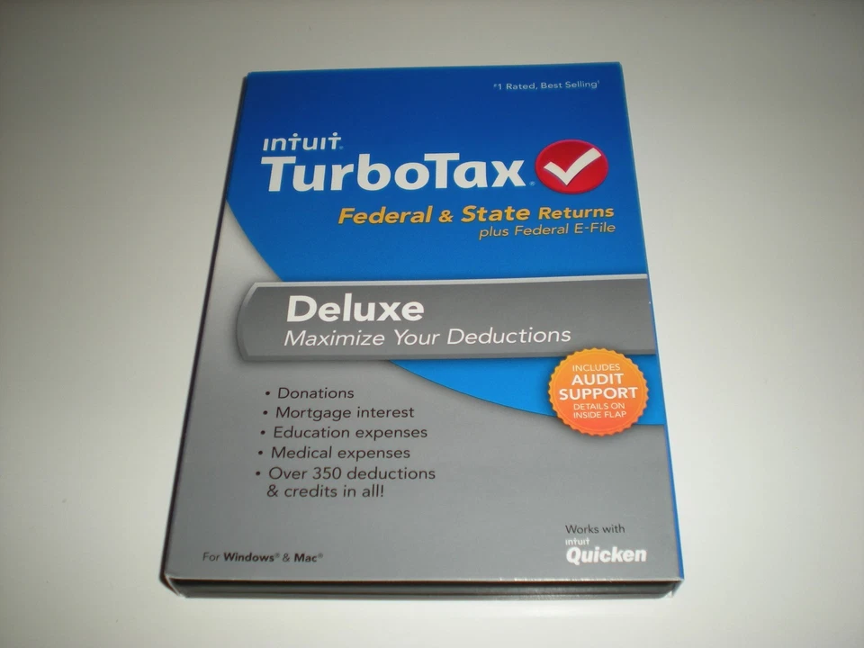 Turbotax 2013 Deluxe. Federal and State + Federal E-file. New in sealed box. - Image 1 of 2