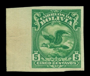 BOLIVIA 1928 Condor 5c gn Perkins Bacon PROOF on adopted design & Colour Sc# 189 - Picture 1 of 2