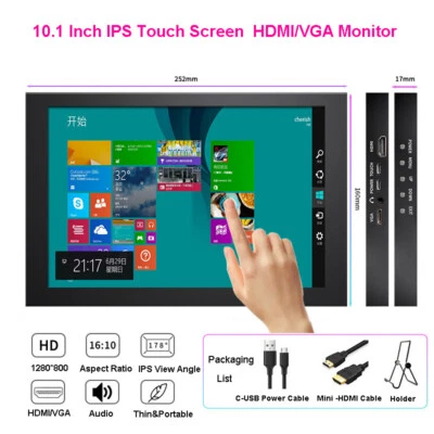 USB Portable Monitor 10.1" IPS HDMI 1080P Game Display Screen for DSLR Raspberry - Image 1 of 4