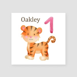 Tarjeta de cumpleaños personalizada hecha a mano tigre primer niño niña hijo nieto hija - Imagen 1 de 5