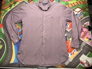 Ralph Lauren Mcmeel Shirt Mens large Red Plaid Pony Button Up Long Sleeve - Picture 1 of 8
