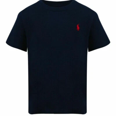 Ralph Lauren Polo Boys T shirt top Crew S/S Dark Blue Age 5 Ralph Lauren size 6