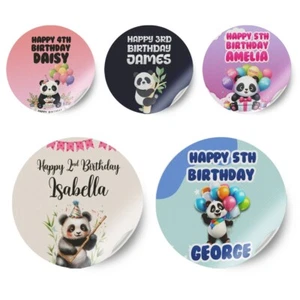 Pegatinas Personalizadas Cualquier Nombre Diseño Panda Cumpleaños Decoración Fiesta Etiqueta 45 - Imagen 1 de 11