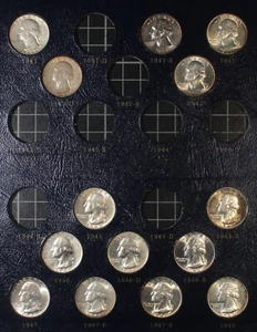 Washington Quarters Silver Lot of 14 Better Grades 1941-1948 Starter Set - Picture 1 of 6