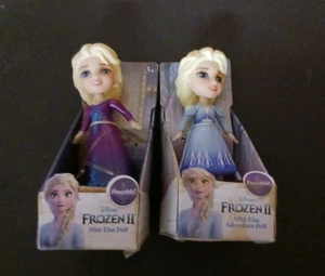 2x Disney Frozen Poseable Mini Doll Toddler Miniature 3.5" Figure Elsa - Picture 1 of 9