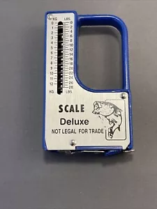 Vintage Fish Scale Deluxe Weight 28 Lb. Capacity with Measuring Tape Blue Color - Picture 1 of 12
