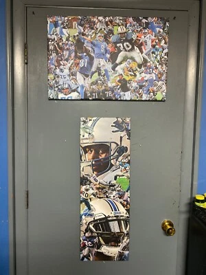 Venta 2 PÓSTER DE LIENZO enmarcado DETROIT LIONS LISTO PARA COLGAR Barry Sanders Jared Goff Foto 1 de 4