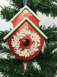 Hallmark Keepsake Christmas Tree Ornament Beautiful Birdhouse Red White Wreath - Picture 1 of 12