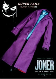 1/6 SUPER FANS The Joker Dark Knight Batman Purple Coat Clothing Poseable Toy - Picture 1 of 4