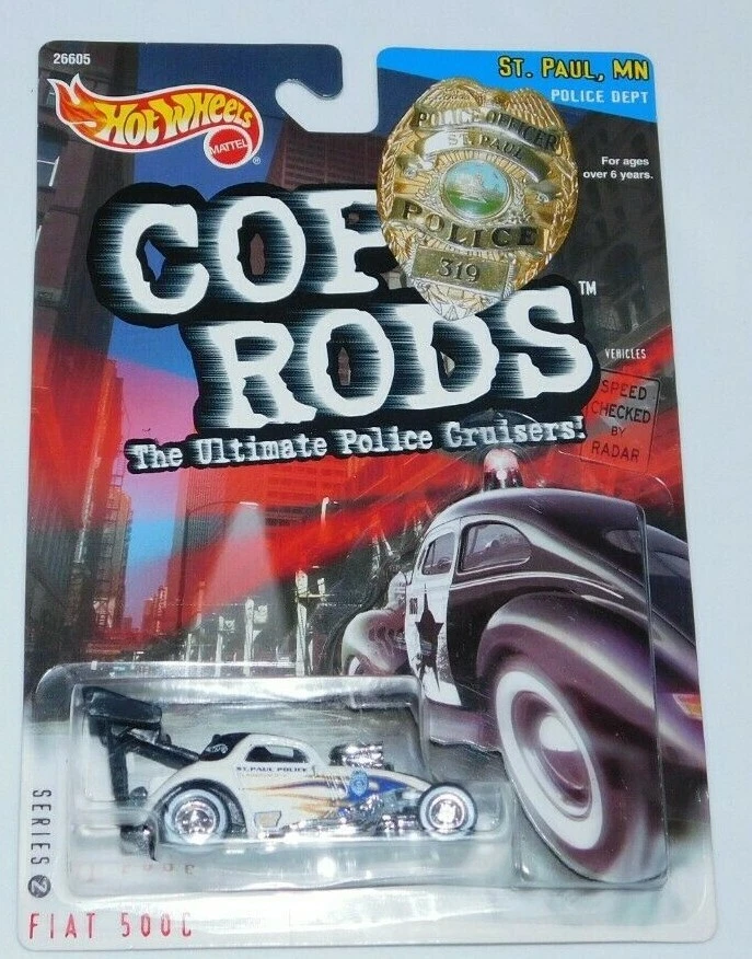 Hot Wheels Cop Rods St Paul, Minnesota Fiat 500C pilotos reales Foto 1 de 1