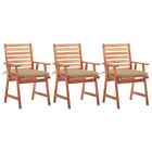 Patio Dining Chairs Outdoor Patio Chair With Cushions Solid Wood Acacia Vidaxl