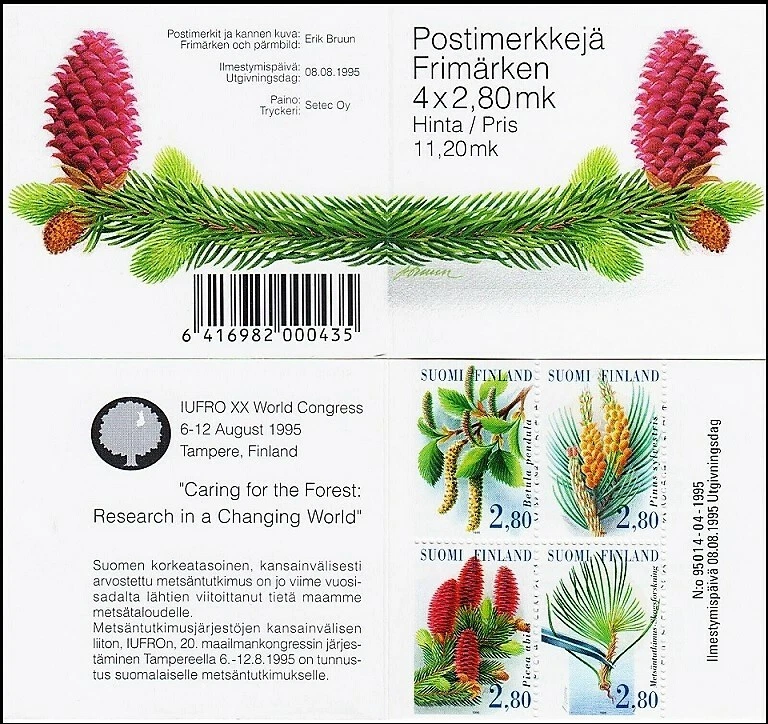 Forest Picea Pinus Pine Betula Birch Trees Safe Forest Finland Mint Booklet 1995 - Image 1 of 1