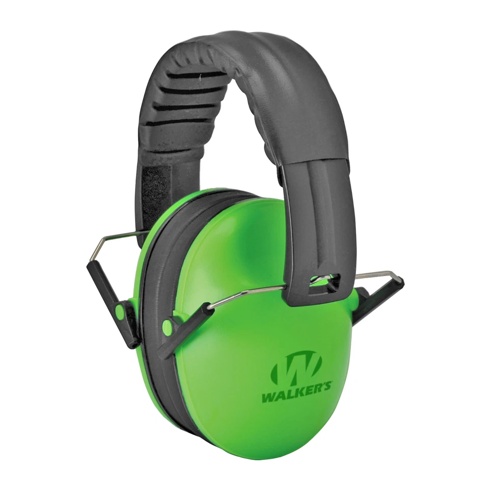 Walkers Game Ear Folding Kids Hearing Protection Lime Green GWP-FKDM-LG
