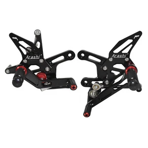 Black Adjustable Rearset Foot Rest Pegs Quick Shift For KAWASAKI ZX10R 2016-2020 - Picture 1 of 8