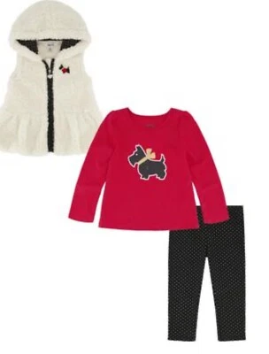 Новый с Ярлыками 4TGirls ребенка ясельного возраста комплект красный и черный собаки Crewneck длинным рукавом Топ - Изображение 1 из 4