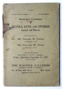 PISTOLS GUNS & SWORDS 1921 Illustrated Catalog Historic Firearms Auction Walpole - Picture 1 of 4